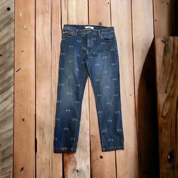 Tommy Hilfiger Logo Printed Jeans Size 36 - Picture 2 of 13